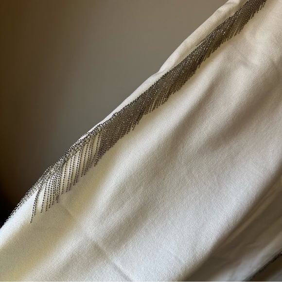 Zara White Fringe Wide Leg Jean - Picture 4 of 4